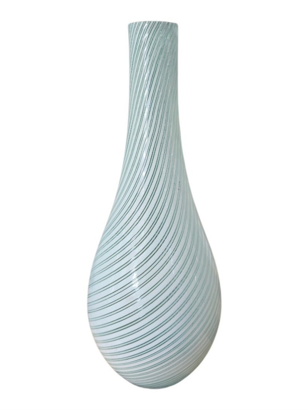 Vintage Murano Mezza Filigrana Glass Vase Dino Martens Aureliano Toso Mid Centur